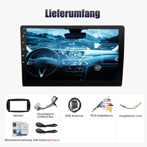 Für Smart Fortwo 453 14-19 9" Autoradio Android 13 CarPlay GPS Nav RDS BT 4+64GB - Bild 14 von 15