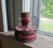 BRADLEY'S WATERPROOF DRAWING INK 1920s FAMOUS MILTON BRADLEY CO SPRINGFIELD,MASS