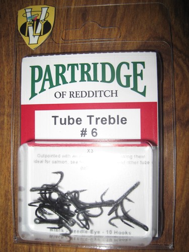 10 Partridge Size 4 Black Outpoint Salmon Tube Fly X3BL Treble Hooks 10 Partridge Size 4 Black Outpoint Salmon Tube Fly X3BL Treble Hooks