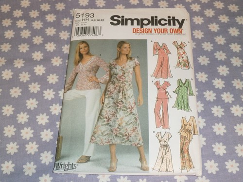 SIMPLICITY 5193 MISSES/PETITE DESIGN YOUR OWN DRESS PANTS TOP PATTERN-UNCUT 6-12 - Picture 2 of 3
