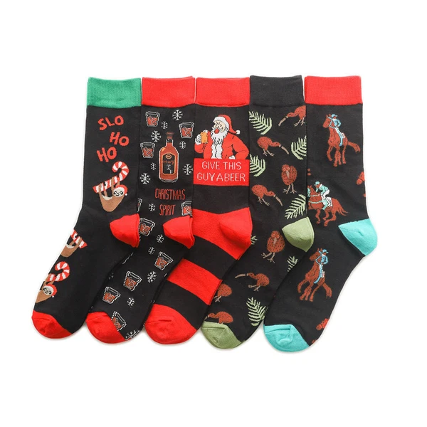 Men's Cartoon Comfy Christmas Soft Crew Socks Assorted Xmas Gifts #xmas 9-11