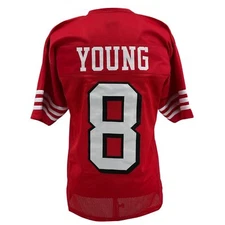 Steve Young Jersey Red w/ Drop Shadow San Francisco | S-5XL Custom Sewn Stitched