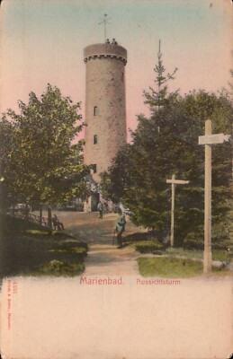 Vintage Postcard Marienbad Aussichtsturm Tower Bruck & Sohn Meissen