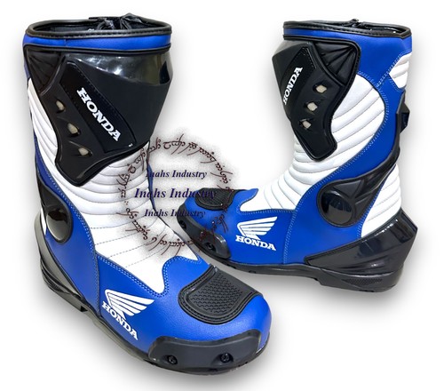 New Men's Honda Motorbike Shoes Original Leather Motorcycle Racing Quality Boots - Picture 2 of 8