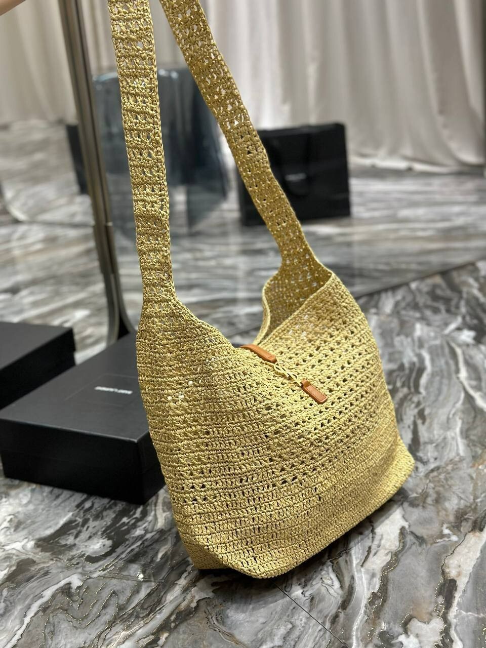Saint Laurent Hobo Raffia Borsa a tracolla
