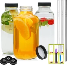 16oz Glass Bottles With Lidsjuice Bottles Gifts For Womenglass Bottles With Lids