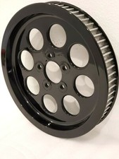 HARLEY DAVIDSON TOURING SOFTAIL 70 T GLOSS BLACK REAR BELT  PULLEY 1986-2001