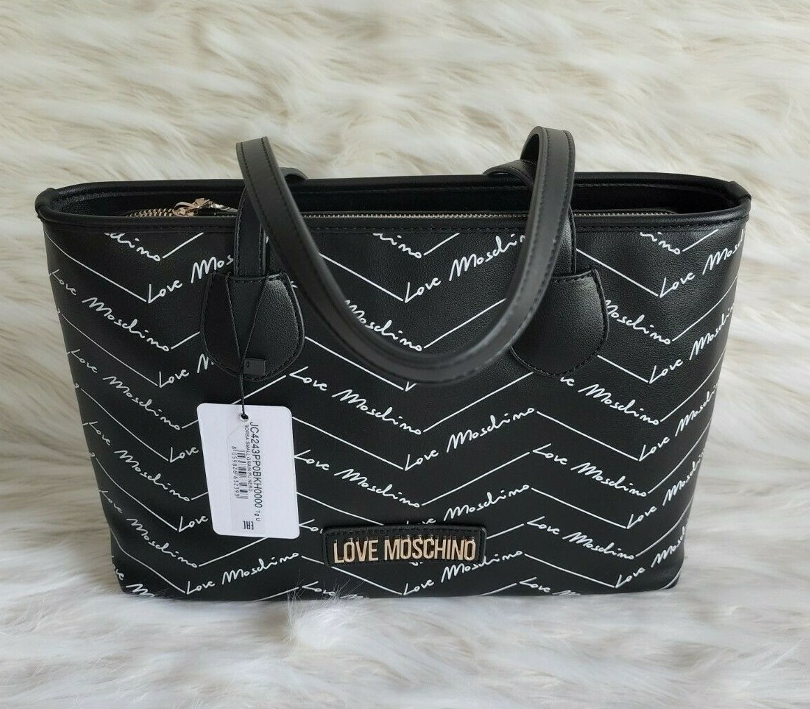 Buy Love Moschino All-Over Logo Romantic Shopper Handbag