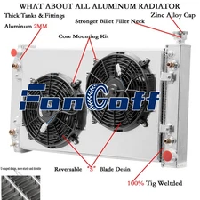 2-Row Radiator+Shroud+Fan Fit 1988-99 Chevy GMC C/K 1500 2500 3500 5.0L/5.7L V8