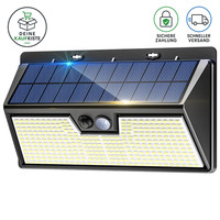 Solarlampe AußEn 318 LED Bewegungsmelder Wasserdicht 3 Modi Garten Wandleuchte