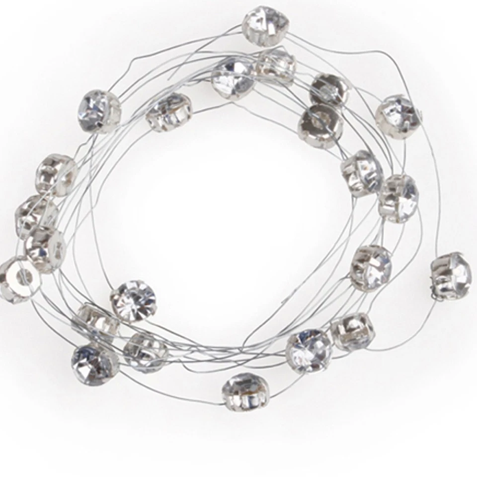 Capelli Candele Bouquet Sposa Matrimonio Diamantdraht 22 Cristalli 2m (1,50 €/ M - Immagine 4 di 4