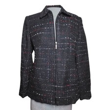 Tweed Full Zip Blazer Jacket Size 8