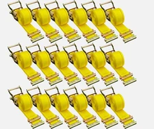 2" x 15' E-Track Ratchet Tie Down Strap 4000 lbs Breaking Strength 18 Pack