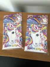 16 Lisa Frank Party Invitations Y2K Birthday Unicorn With Envelopes 2 Packs