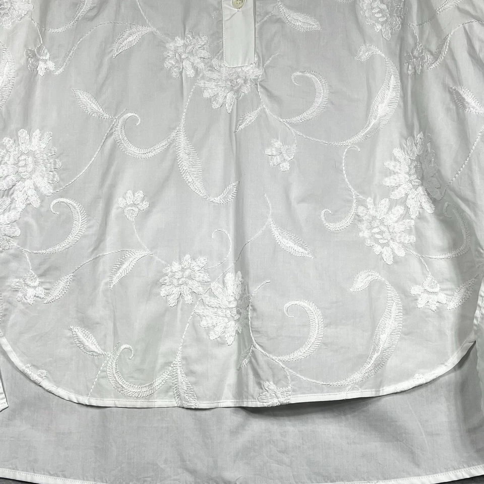 Top Whyci YC Milano bordado talla 42 o pequeño blanco manga 3/4 hecho en Italia Foto 4 de 4