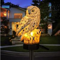 Solarleuchte Eule Wetterfest Automatische Led Garten Laterne AußEn Weiß