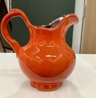 Frankoma F30A Orange Pitcher Vase Pottery Signed Vintage Handmade Collectible