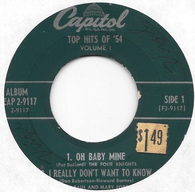 TOP HITS OF '54 VOL 1 PART 2 on Capitol Les Paul Dean Martin Kay Starr 45 Foto 3 de 4