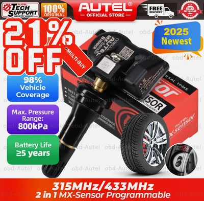 Autel TPMS MX-Sensor 315MHz+433MHz 2 In 1 Universal Tire Pressure Sensor Reade