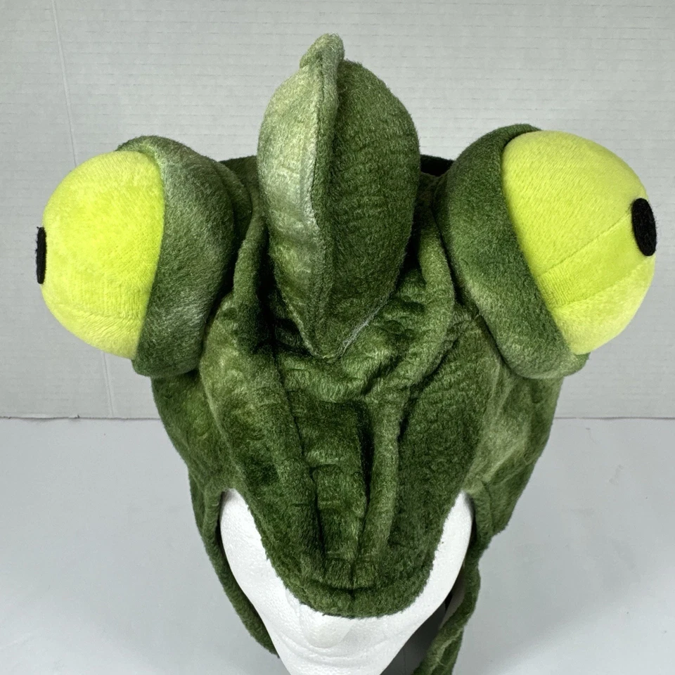 Plush Chameleon Hat One Size Adult Halloween Costume Furry Lizard - Image 2 of 4
