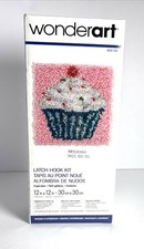 WonderArt 12" X 12" Latch Hook Kit CUPCAKE New Sealed 426109 Made In USA 