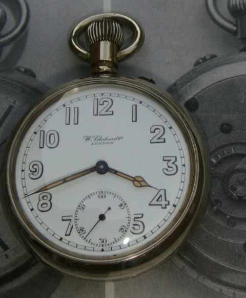 W.Eberhard Boer war era c1900 British military issued antique pocket watch E.W.O - Image 3 of 4
