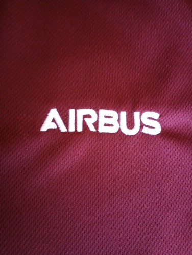 Zorrel Men's Large Burgundy Polo Shirt Syntrel Airbus Embroidered - Picture 4 of 10