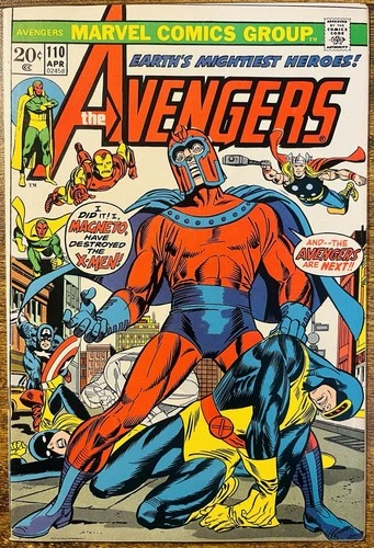 THE AVENGERS 110 HIGH GRADE GIL KANE MAGNETO COVER MARVEL COMICS 1973 VINTAGE