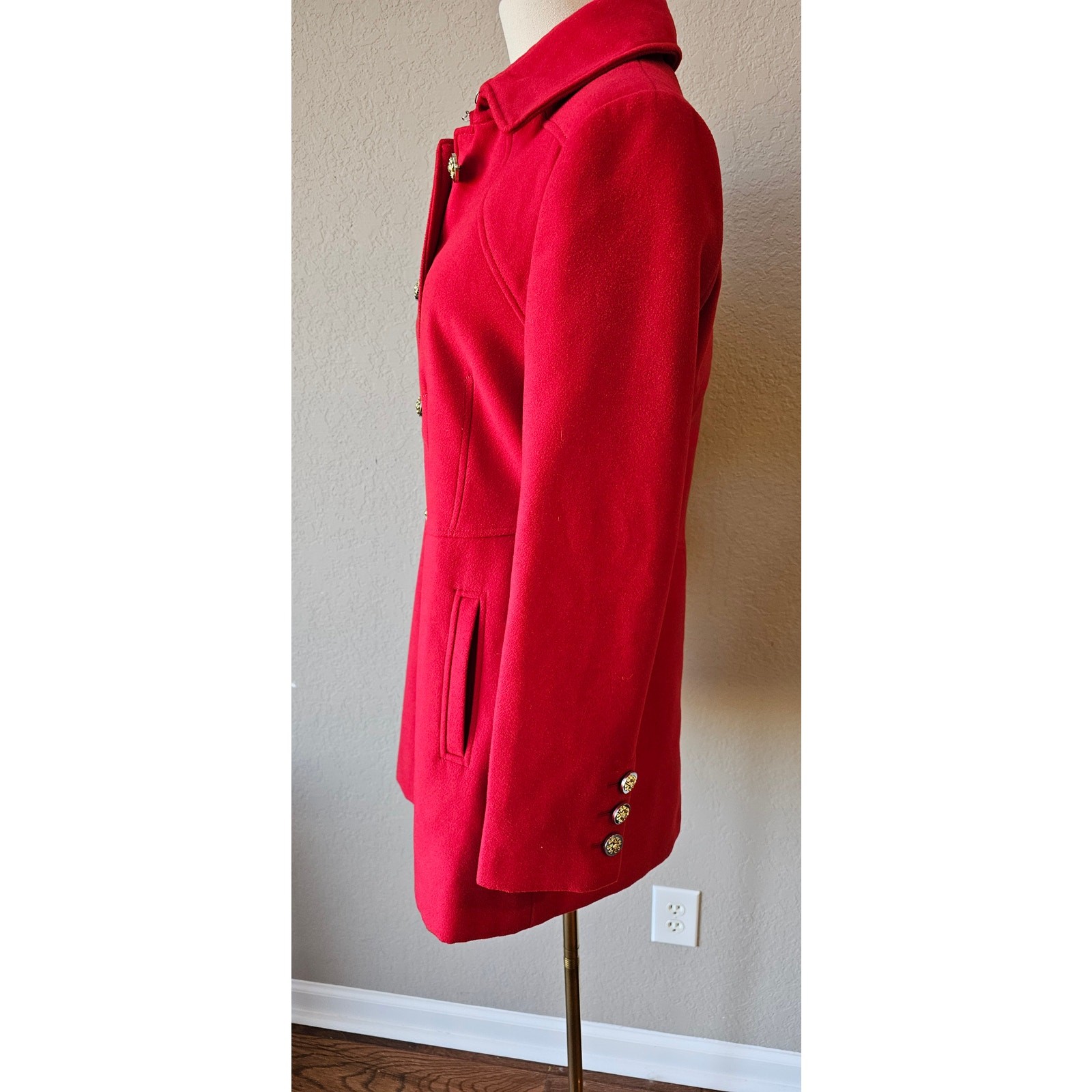 Jessica Simpson Red Stretch Solid Button Fit & Fl… - image 4