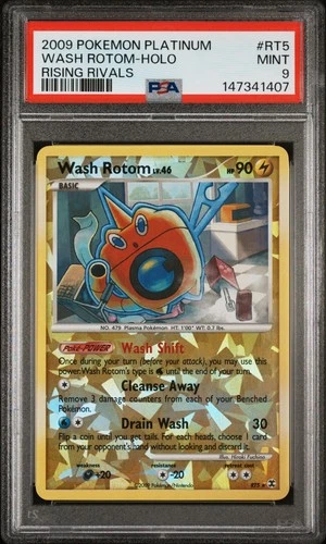 2009 POKEMON PLATINUM RISING RIVALS #RT5 WASH ROTOM-HOLO PSA 9