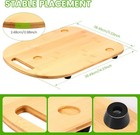 Bamboo Sliding Board with Wheels and Nonslip Rubber Feet Quick Movement brKYZ