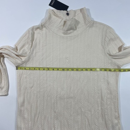 New Jones New York Cable Knit Pullover Shirt Size XL Ivory - Picture 7 of 7