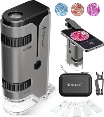 100x-250x Taschen Mini Mikroskop Kinder Erwachsene Hand Miniskop LED Wissenschaft Geschenk