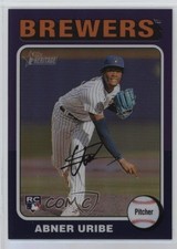 2024 Topps Heritage High Number Hot Box Chrome Purple Refractor Abner Uribe 1cn8