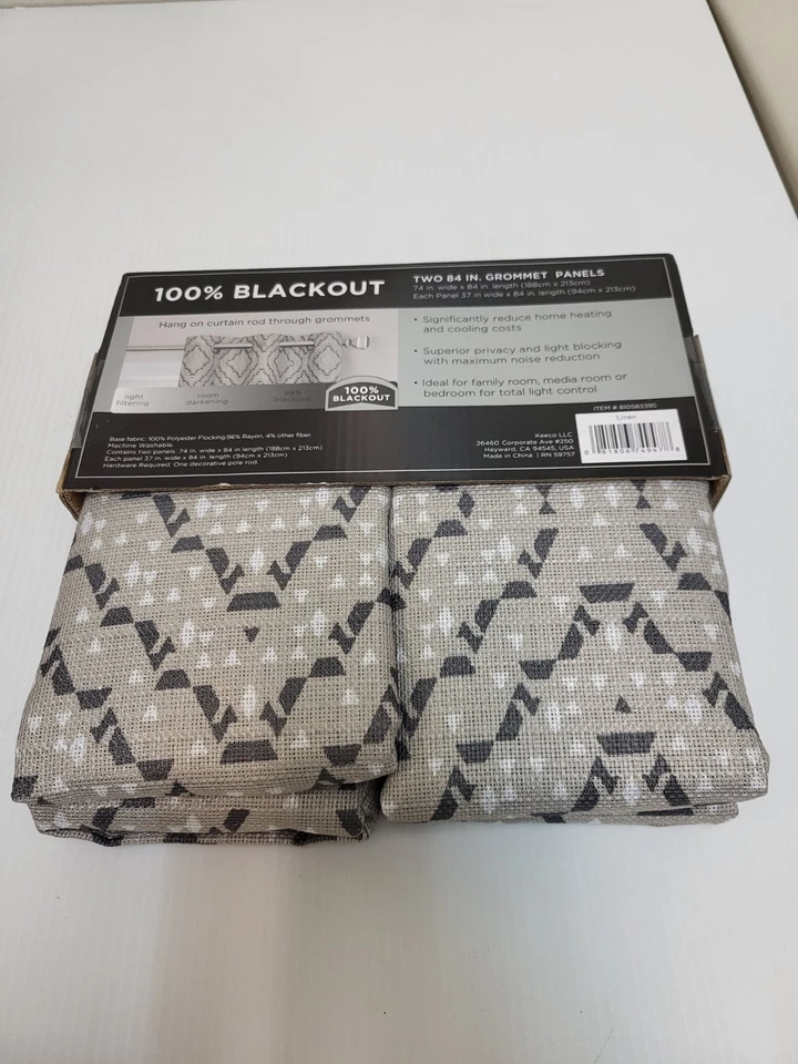 Eclipse Absolute Blackout 84 Inch 2 Grommet Panel Curtain Set - 810583395 - Image 2 of 2