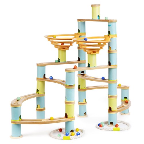 Kugelbahn Umweltfreundlich Holz Bambus Rennen Kinder Bildungs Spielset boppi - Bild 2 von 76