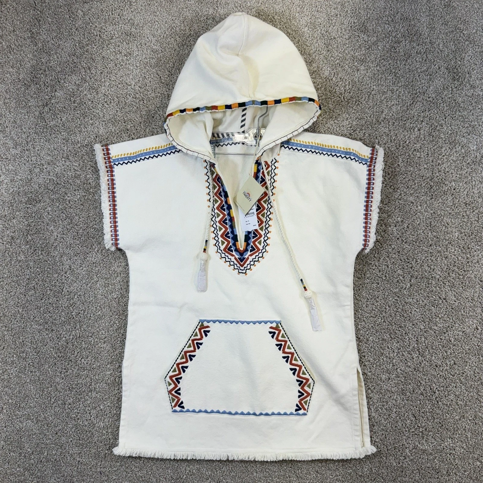 Faherty Baja Sur Poncho Men XS Cream Multi Geometric Embroidered WOU1905-CMM NEW
Opens in a new wind