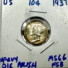 1937 Silver Mercury Dime Heavy Die Polish