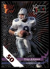 1992 WILD CARD STAT SMASHERS TROY AIKMAN 50 STRIPE B DALLAS COWBOYS #SS-17