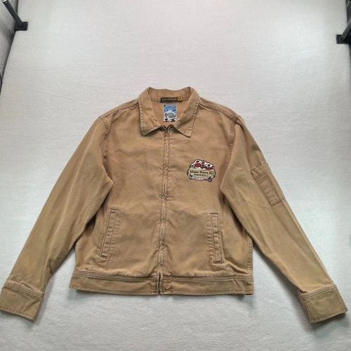 Johnson Motors Inc Pasadena Work Jacket Men's XL Tan Canvas Embroidered Utility - product listing photo