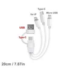 PD USB C Charging Cable for Multiple Devices Charging Cord Short 3 in1 Universal