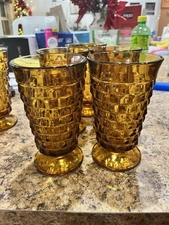 Whitehall Golden Amber Brown Tea Glasses