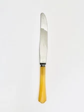 MCM Collectible Butterscotch Gold Bakelite Handle Stainless Steel Table Knife