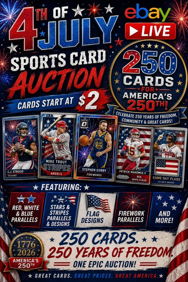 250 $2 Auctions for America's 250th! Happy 4th of July!