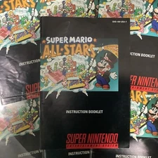 Super Mario All-Stars SNES Super Nintendo Instruction Manual Only - Good Shape