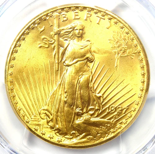 1927 Saint Gaudens Gold Double Eagle $20 - PCGS MS67 (Gem BU) - $15,000 Value