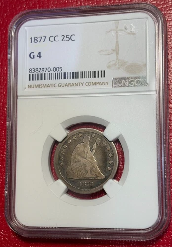 NGC G04 1877 CC 25C LIBERTY SEATED QUARTER-OLD US COIN-MAR111