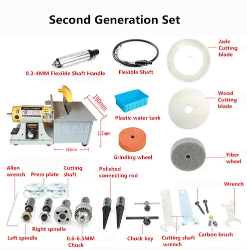 Bench Grinding Machine Gem Jewelry Rock Polishing Machine Bench Lathe 350W TM-2 - Picture 8 of 13