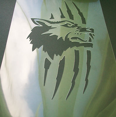 W4 Wolf Scratch Airbrush Stencil Mask Template Textile Paint Craft A5 Dusting