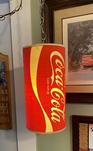 1970's Rare Vintage Coca-Cola Can Hanging Light in Very Good Condition